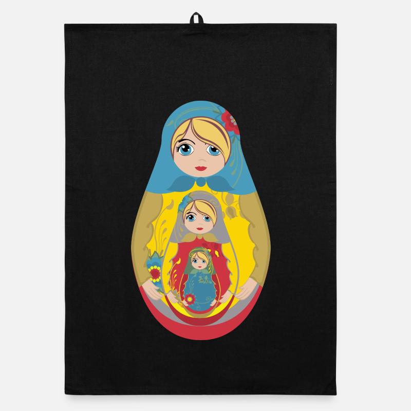 Traditional Russian Matryoshka Doll Organic dish towel