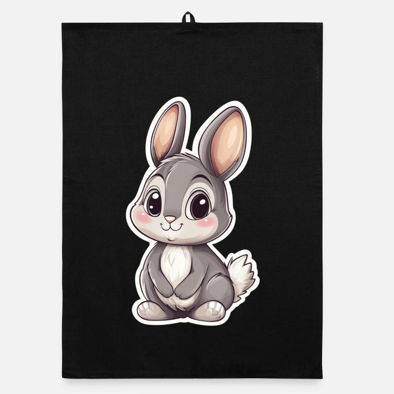 Hase - Organic Geschirrtuch - Schwarz