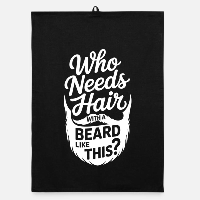 Who Needs Hair With A Beard Like This Bart Glatze Organic Geschirrtuch
