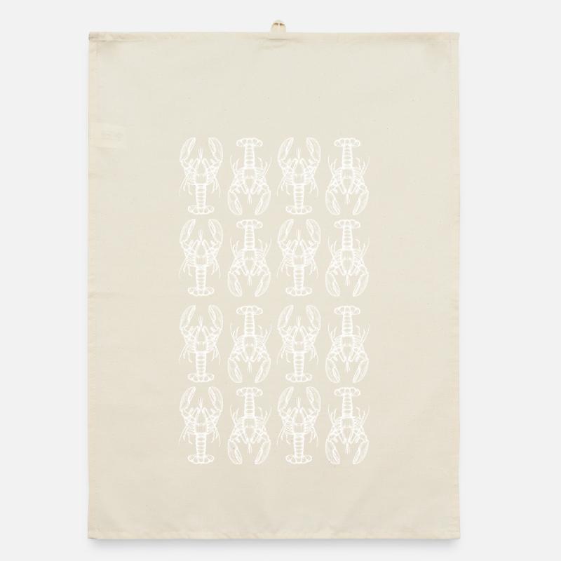 Lobster Glyph Repeating Pattern Organic dish towel