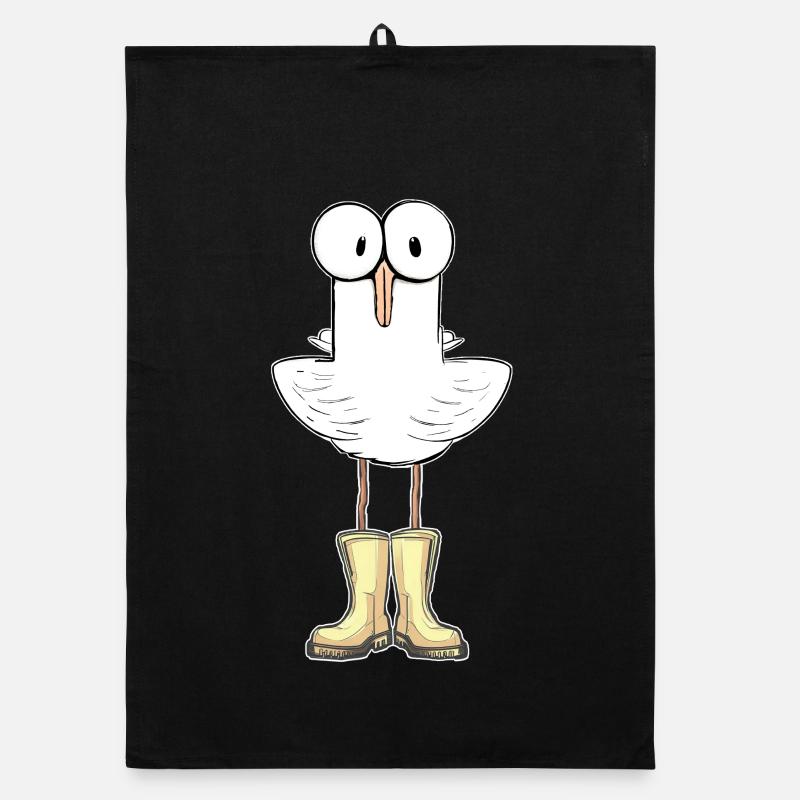 Mouette avec bottes en caoutchouc - Le parfait Gesche Lustig Torchon bio