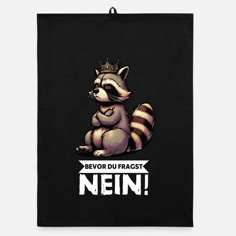 Bevor Du Fragst Nein Waschbär Waschbären Waldtier  Organic Geschirrtuch