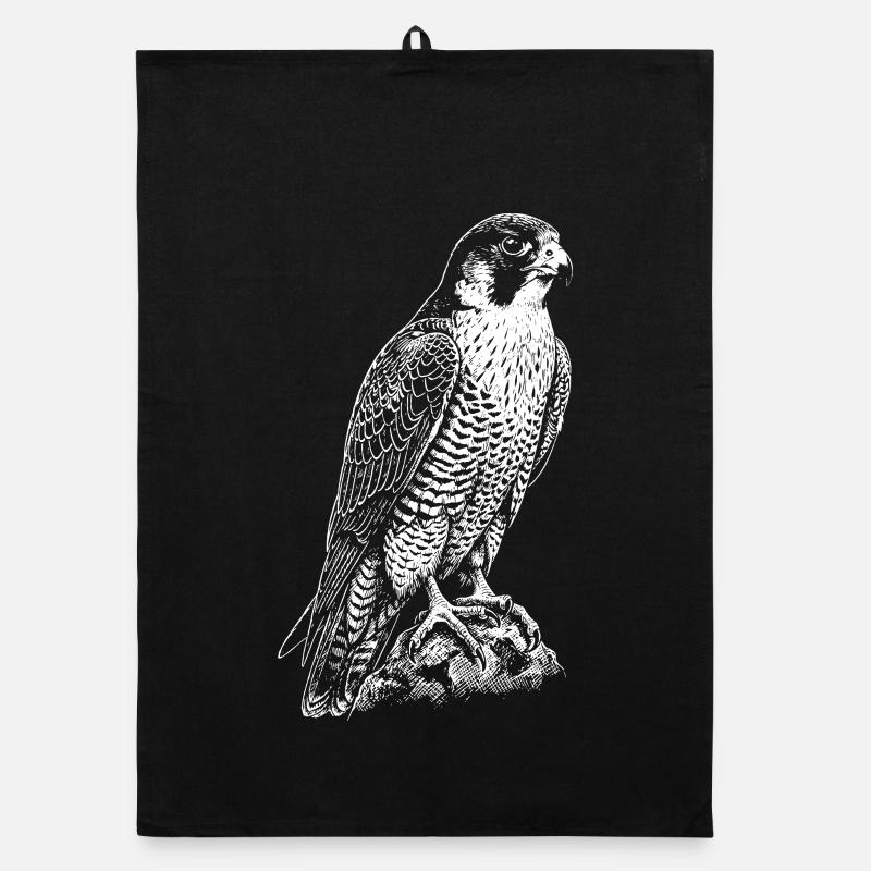 Predatory Falcon Silhouette Organic dish towel