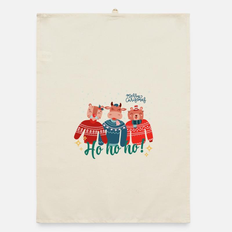 Hässlicher Weihnachtspullover - Frohe Weihnachten Organic Geschirrtuch