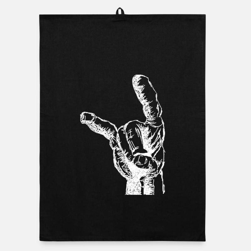 Headbanger ́s Hand - Organic dish towel - black