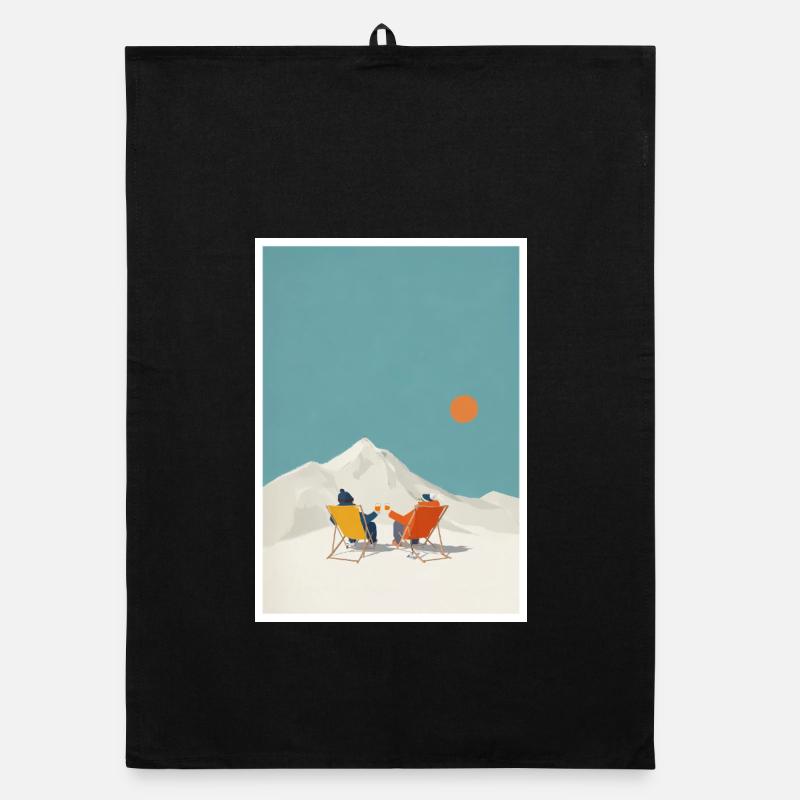 Sunlit Summit Lounge - Organic dish towel - black