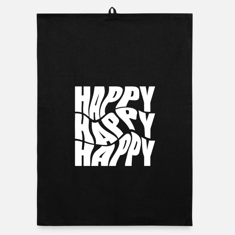 Bold Happy Graffiti Typography Organic dish towel