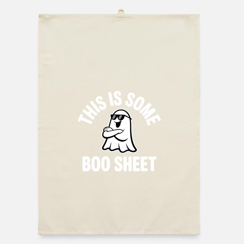 Boo Sheet Ghost mit Sonnenbrille Organic Geschirrtuch
