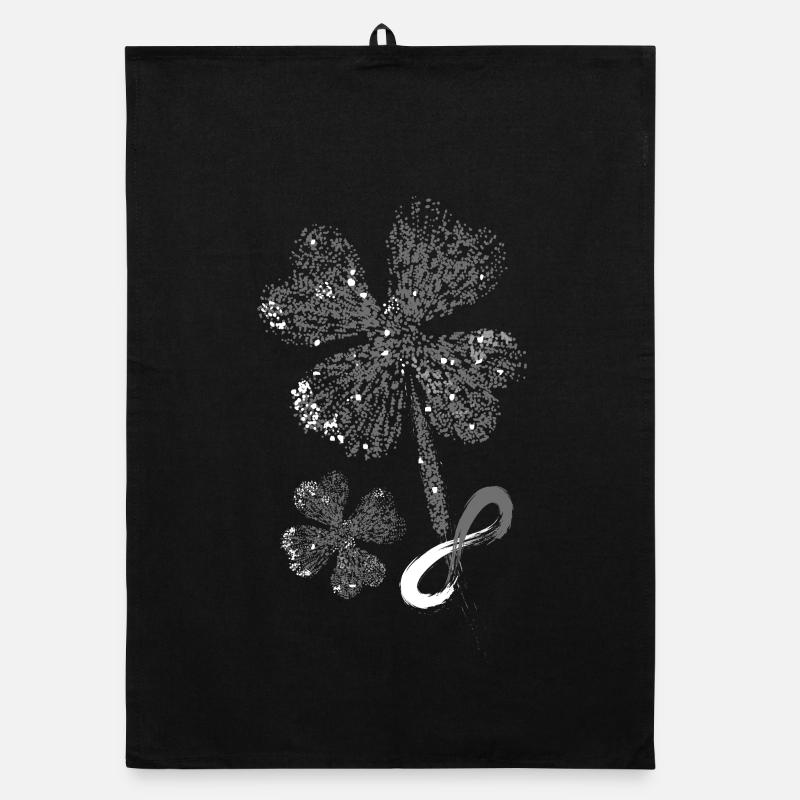 Shamrocks avec le symbole de l'infini. Glitter. Torchon bio