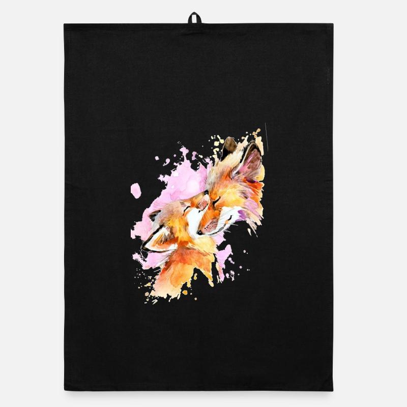 Love my fox - Torchon bio - noir