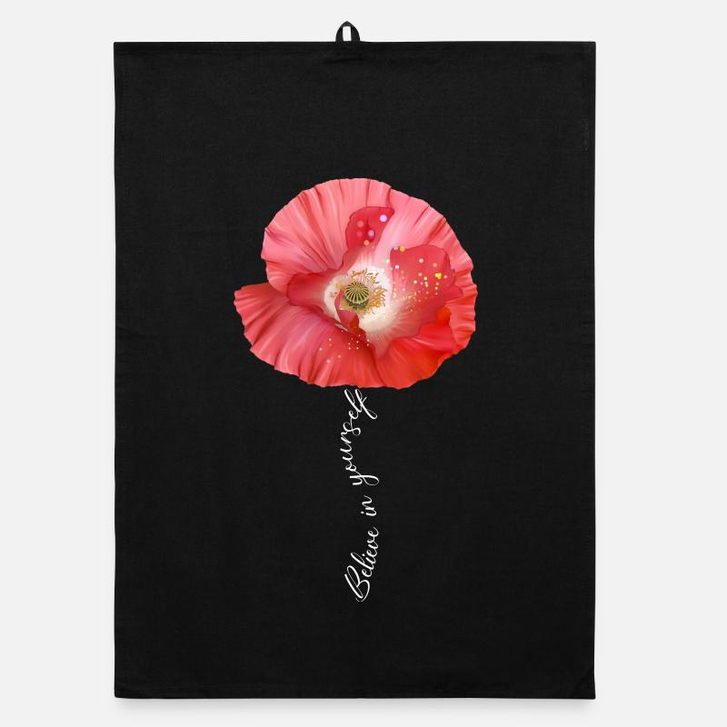 Fleurs de jardin de pavot rouge Torchon bio