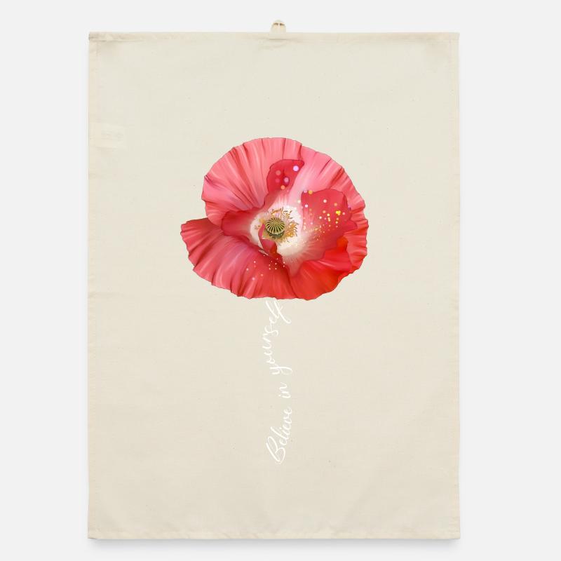 Roter Mohn Garten Blumen Organic Geschirrtuch