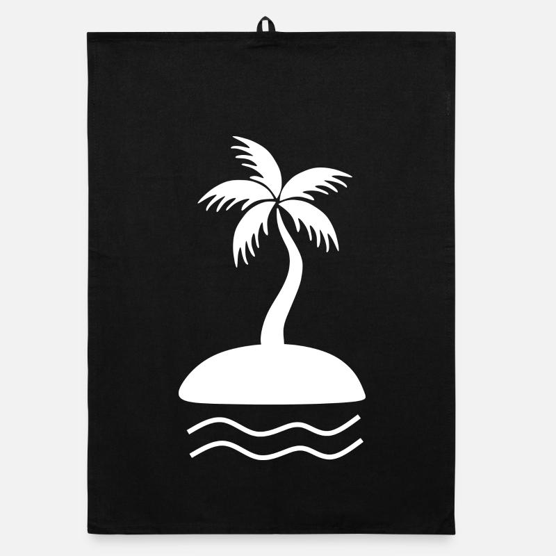 Palmier Blanc Vacances T-shirt d’été Torchon bio