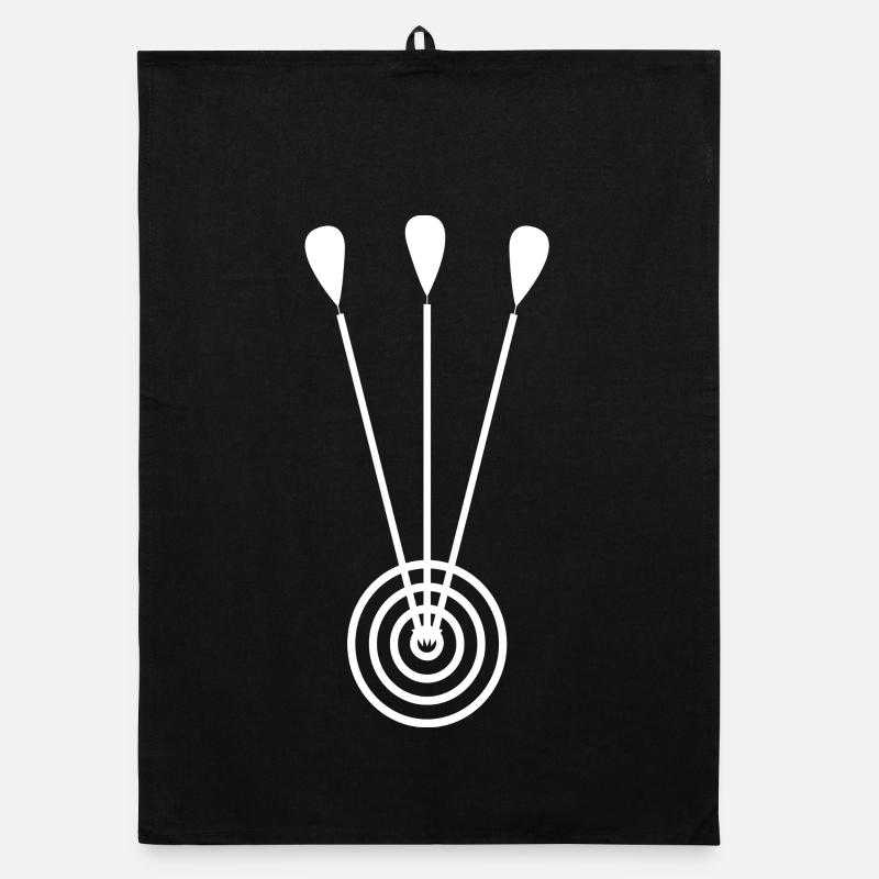 Motif with dartboard and darts Attention darts Organic dish towel