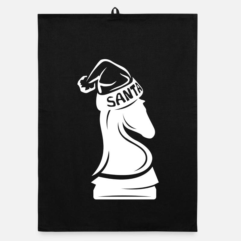 Chess Chess Rook Cheval de Noël XMAS Icône Torchon bio