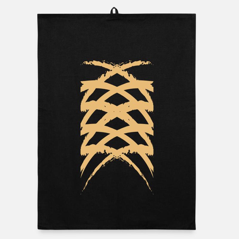 Diamond Art Crossed Pattern woody bones Organic dish towel