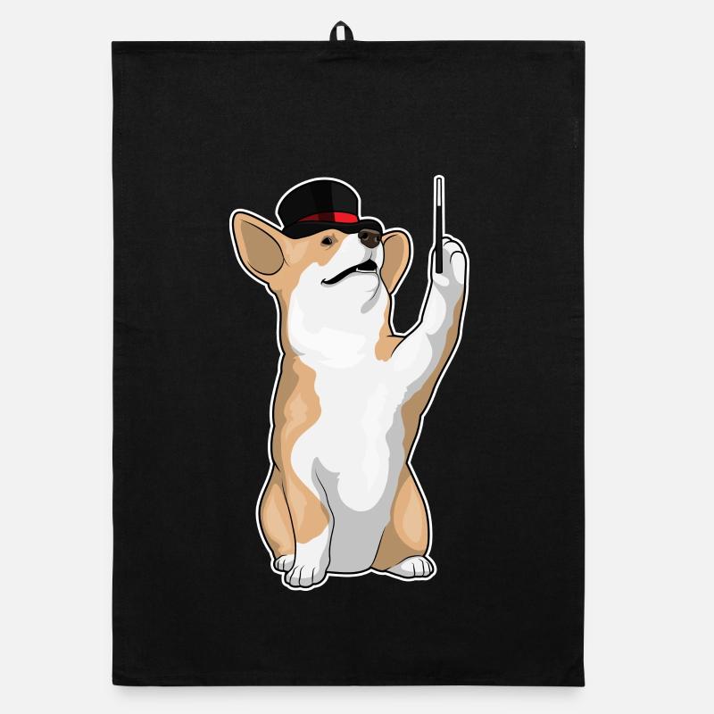 Corgi Wizard Wand Organic dish towel