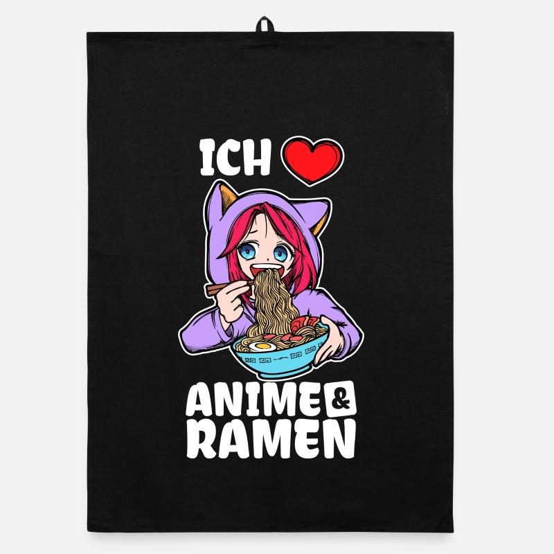 Ich Liebe Anime Ramen Herz Statement Manga Organic Geschirrtuch