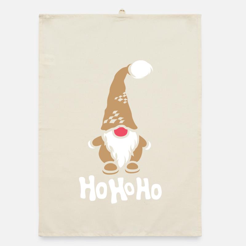 hohoho Weihnachten Wichtel comic süß Symbol icon Organic Geschirrtuch