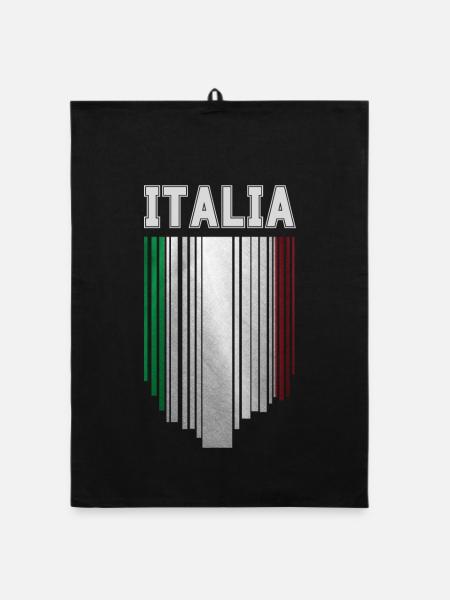 Flagge Italiens, italienischer Stolz - Organic Geschirrtuch - Schwarz - Vorne