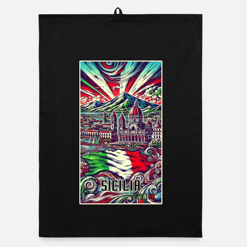 Sizilien Italien Kunst Design Organic Geschirrtuch