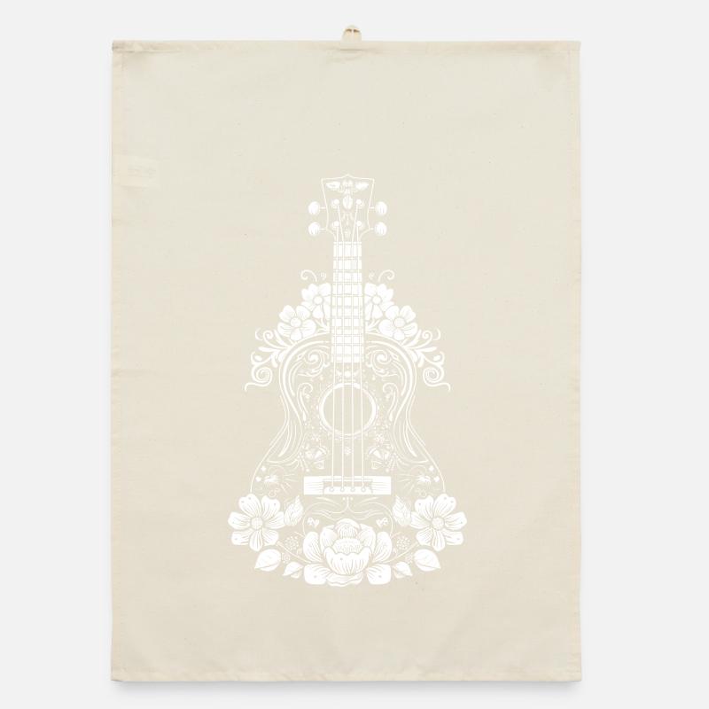 Ukulele Comic Style Organic dish towel