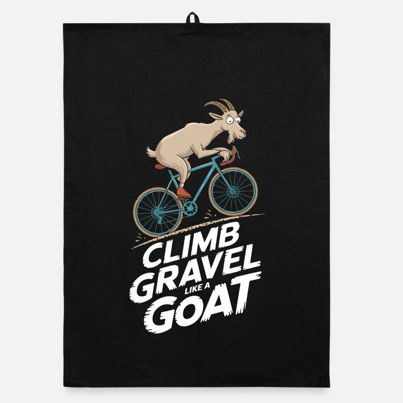 T-shirt d’aventure à vélo de chèvre - Torchon bio - noir