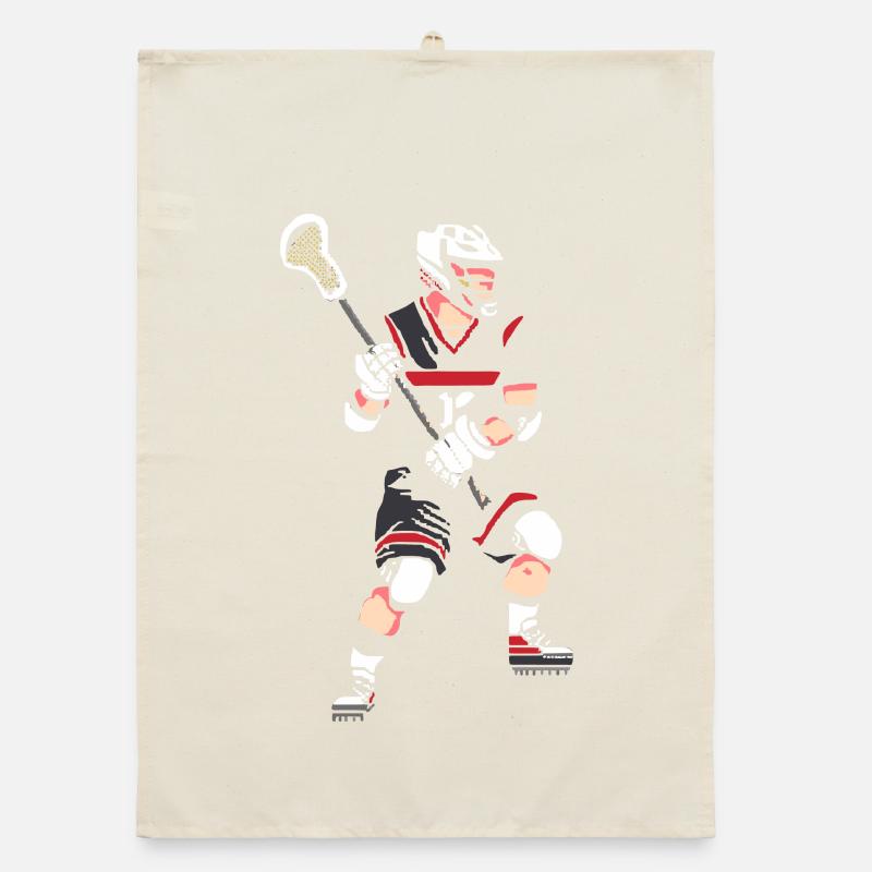 Lacrosse Player Pixel Organic dish towel