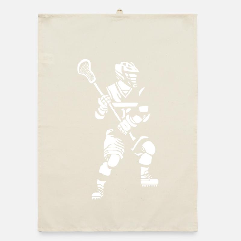 Lacrosse Player Pixel Art Organic dish towel