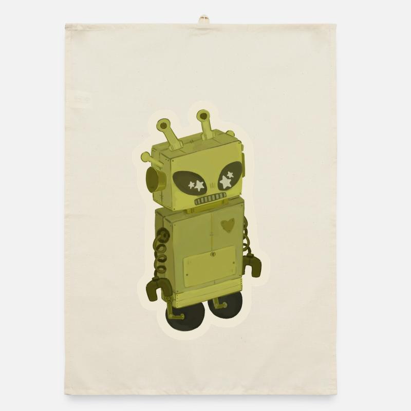 alien robot Organic dish towel