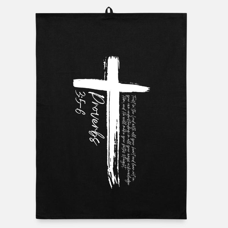 Croix - Proverbes 3:5-6 Torchon bio