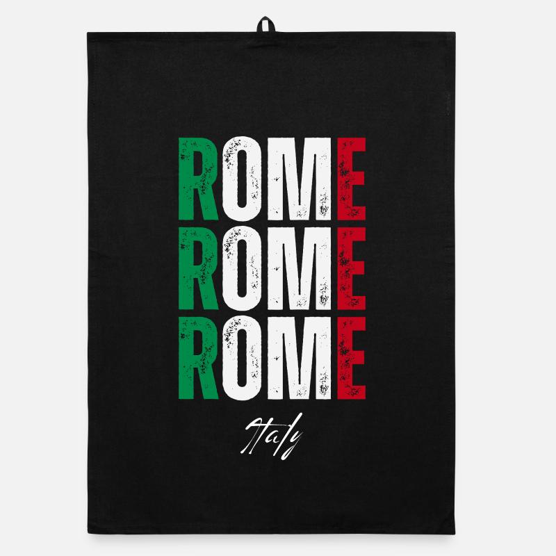 Rom Italien, ich liebe Rom - Organic Geschirrtuch - Schwarz