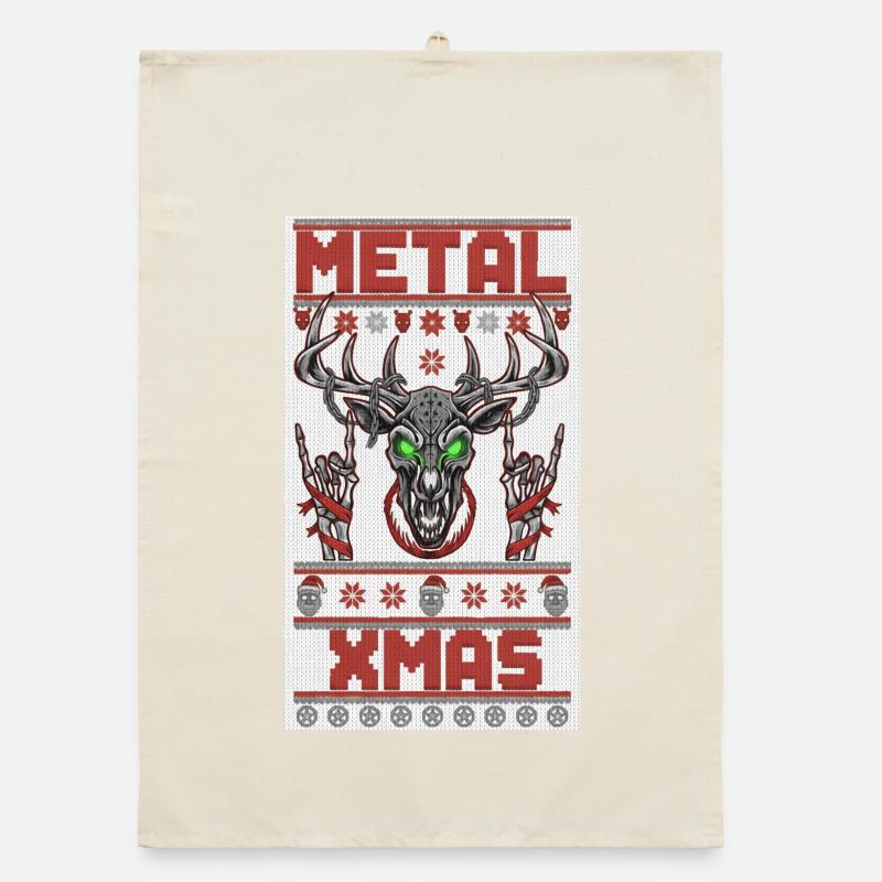 Metallic Xmas Deer Head Organic dish towel