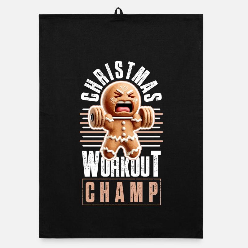 Christmas Workout Champ Weihnachten Organic Geschirrtuch