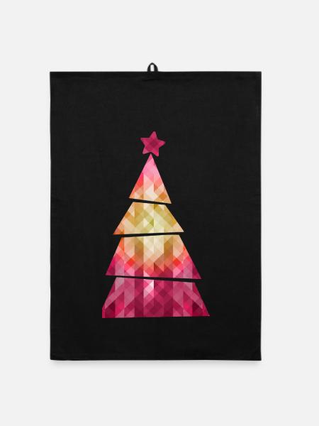 Christmas Tree - Weihnachtsbaum - Weihnachten - Organic dish towel - black - Front