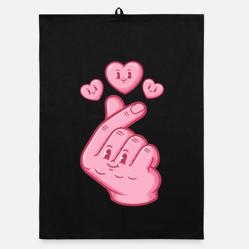 Kpop Musique coréenne Doigts mignons Amour Anime Torchon bio