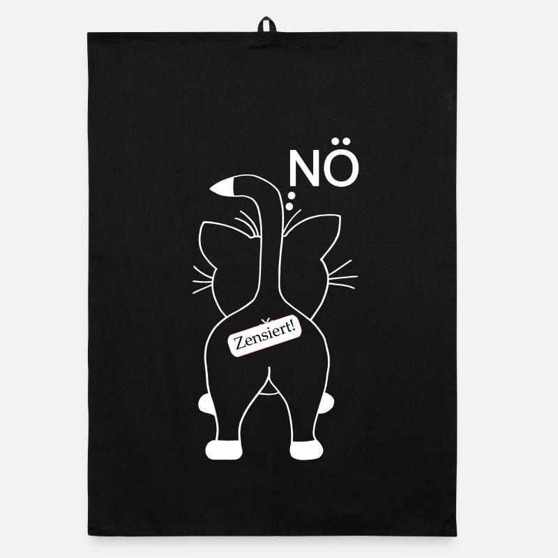 Nope. Just nope. Cat from behind Organic dish towel