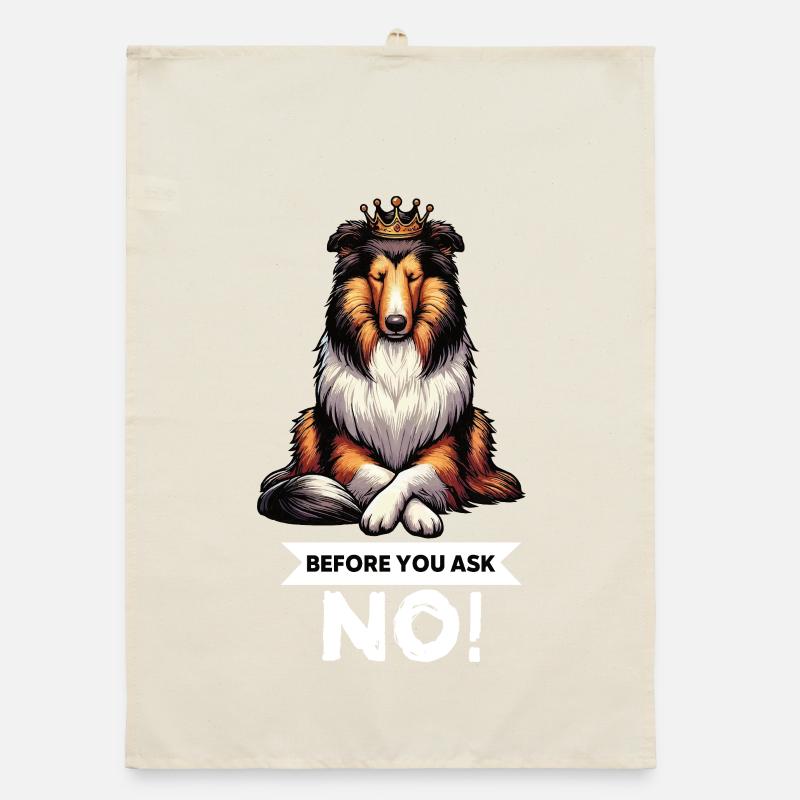 Before You Ask Collie Colliebesitzer Collies Organic Geschirrtuch