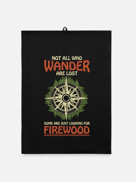 Randonnée en plein air sur Wanderer Compass Forest Tee - Torchon bio - noir - Devant