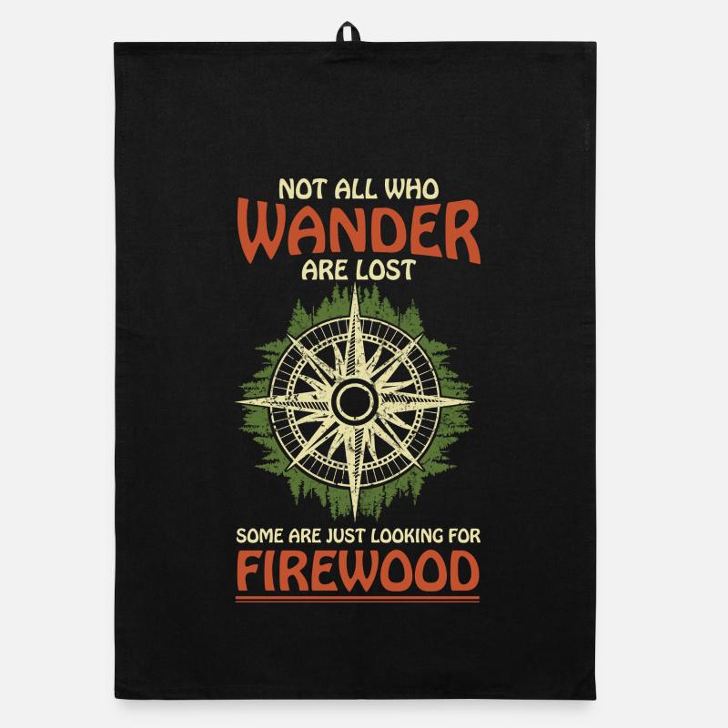 Wanderer Compass Forest Tee Outdoor-Wandern Organic Geschirrtuch