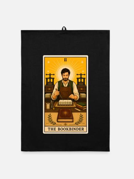 Relieur | Tarot du livre d’artisanat - Torchon bio - noir - Devant