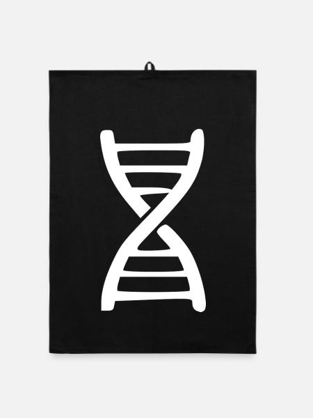 DNA Genetic Engineering Research Gift - Organic dish towel - black - Front