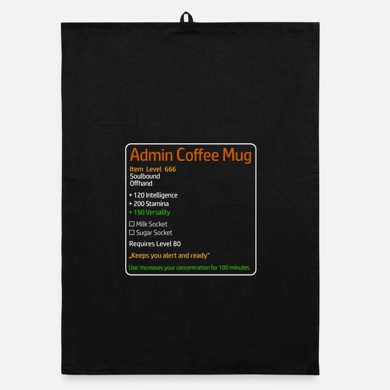 Admin Coffee Mug with Stats Organic dish towel