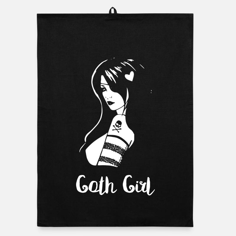 Goth Girl - Organic Geschirrtuch - Schwarz