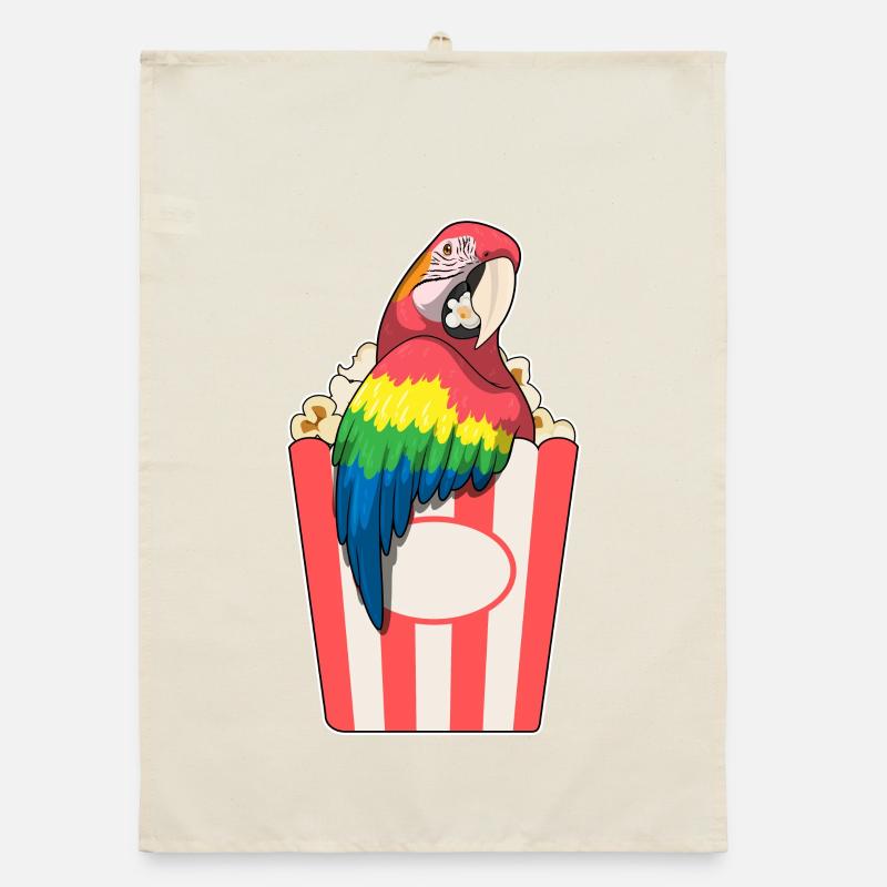 Papagei Popcorn Organic Geschirrtuch