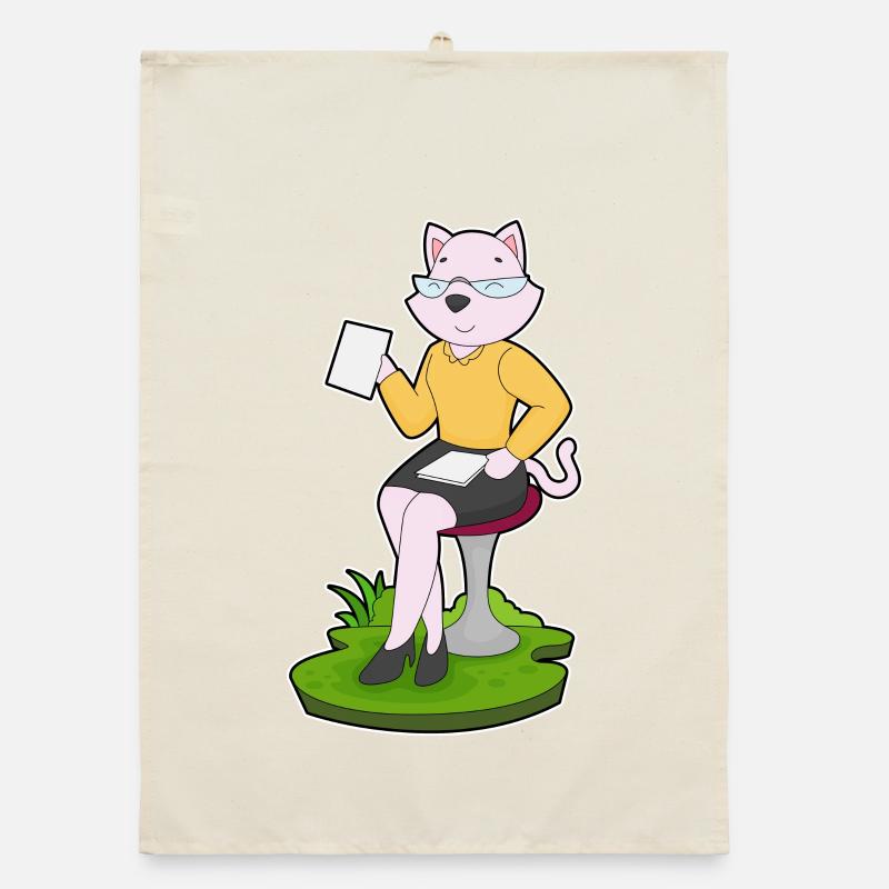 Notes autocollantes de la secrétaire de chat Torchon bio