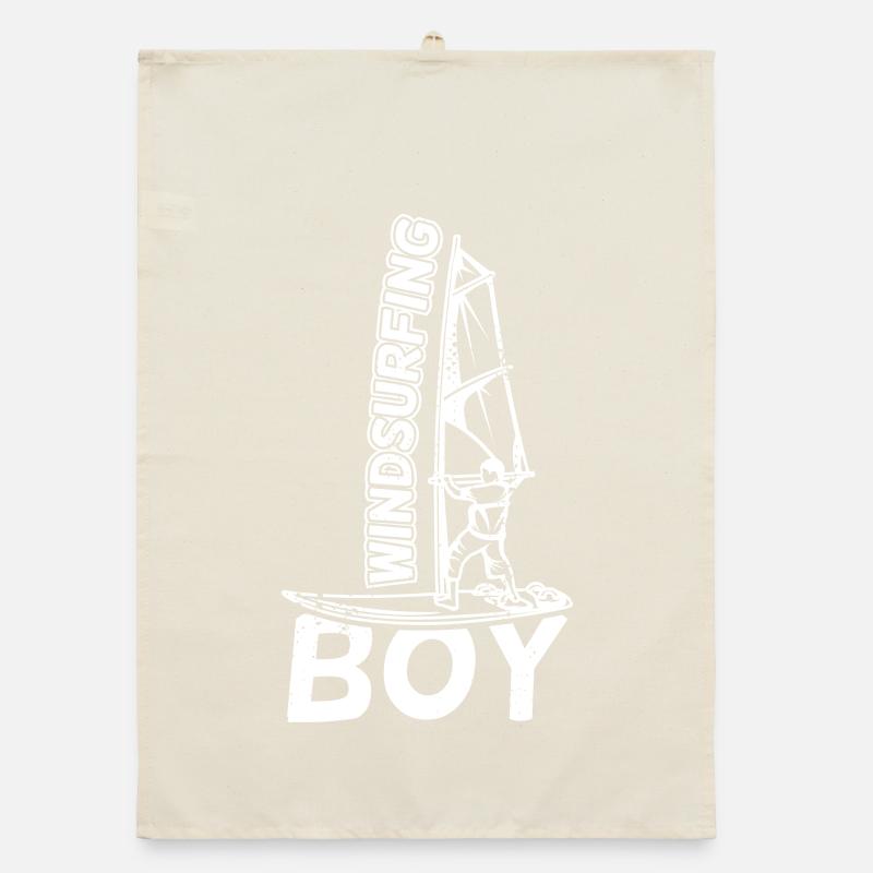 Lustiger Windsurfer Junge Organic Geschirrtuch