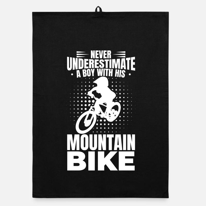 Mountain biker boy Organic dish towel
