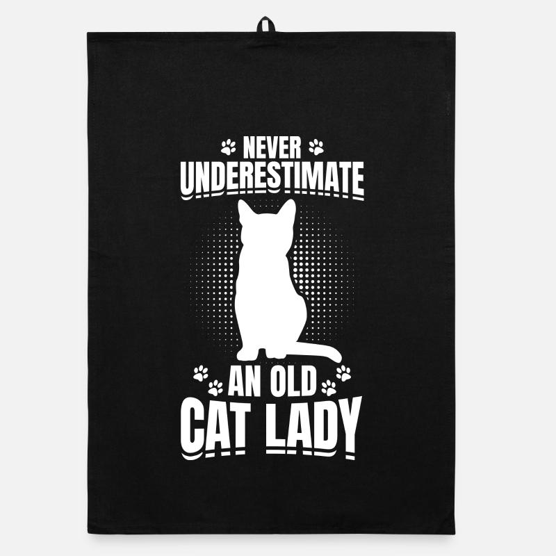 Never underestimate an old cat lady Organic dish towel