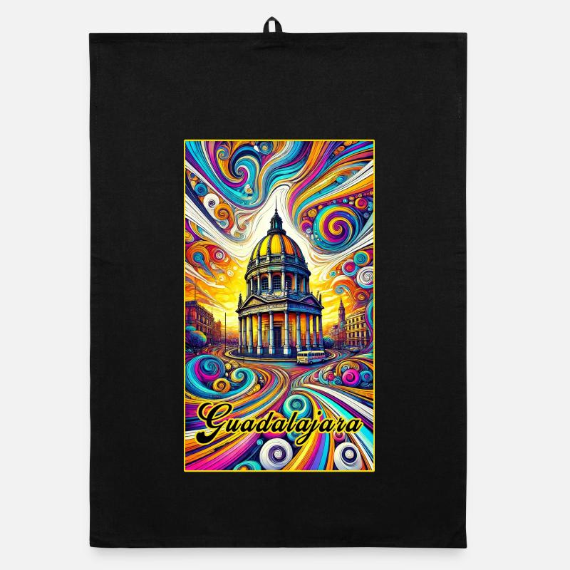 Guadalajara Mexico cathedral design Organic dish towel
